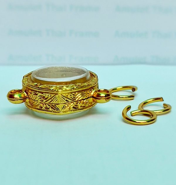 กรอบลูกอม สามห่วงหน้าแบน ขนาด 20 mm.สีทอง -D03 - Image 3