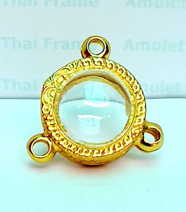 กรอบลูกอม สามห่วงกลมหน้านูน สีทอง-D02 ขนาด 19 mm. - Image 3