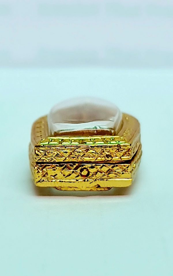กรอบพระใบมะขามปกโพธิ์ สีทอง- I03 ขนาด 1.3*2.3*0.4 cm. - Image 3