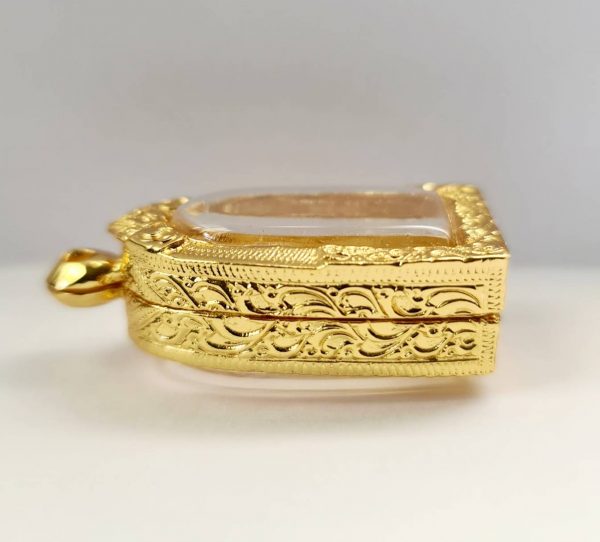 กรอบพระ ตลับพระ พระรอด 100 สีทอง -T09-1 ขนาด 17*28*7 mm. - Image 2