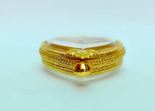 กรอบพระหยดน้ำ ร.9 สีทอง V01 ขนาด 35*40* 8 mm. - Image 2