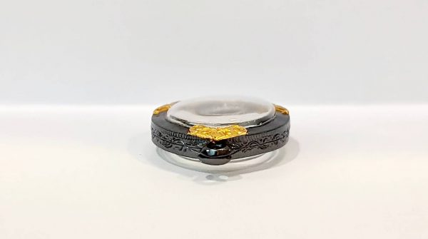 กรอบพระไข่พ่อแดง  สีดำทอง B06-2 ขนาด 28*38*4.4 mm. - Image 2